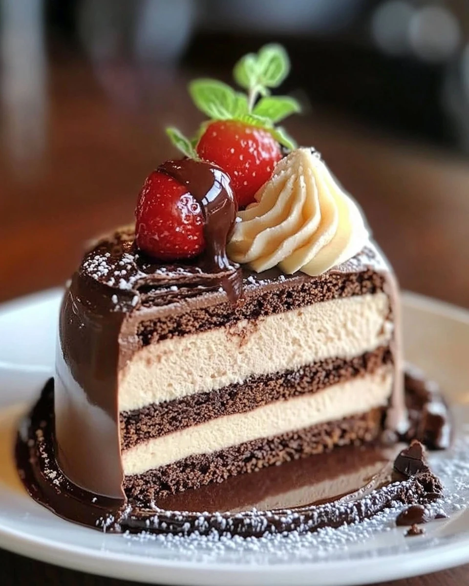Decadent Triple Chocolate Mousse Cake