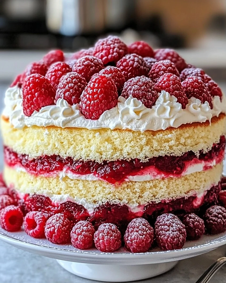 Heavenly White Chocolate Raspberry Cake